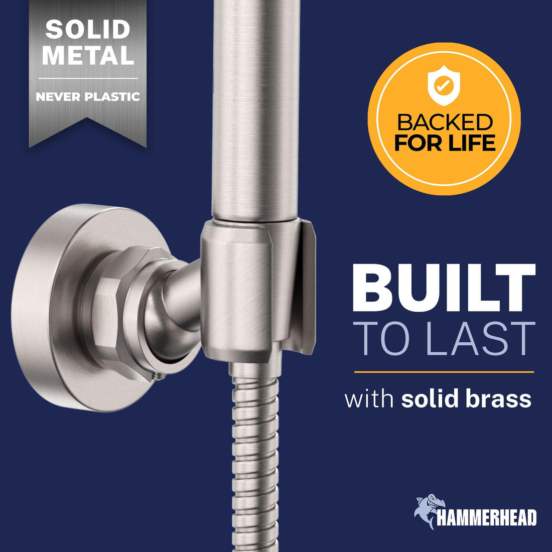 Built to Last Wall Mount Holder Brushed Nickel  - The Shower Head Store