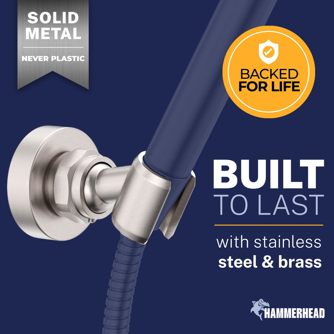 Built to Last Wall Mount Holder Brushed Nickel  - The Shower Head Store