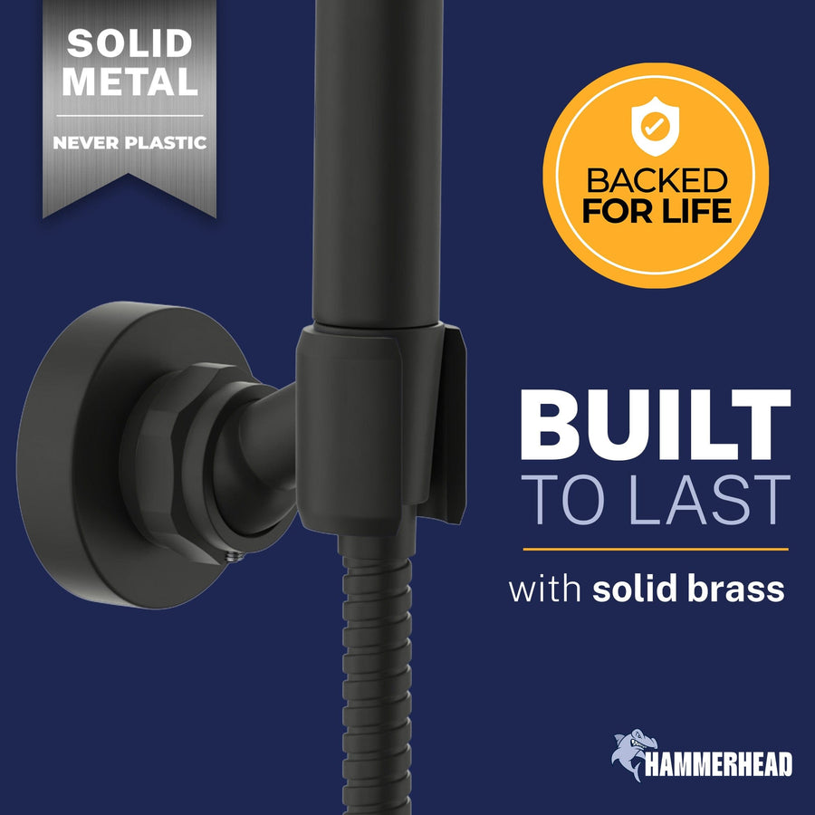 Built to Last Wall Mount Holder Matte Black  - The Shower Head Store