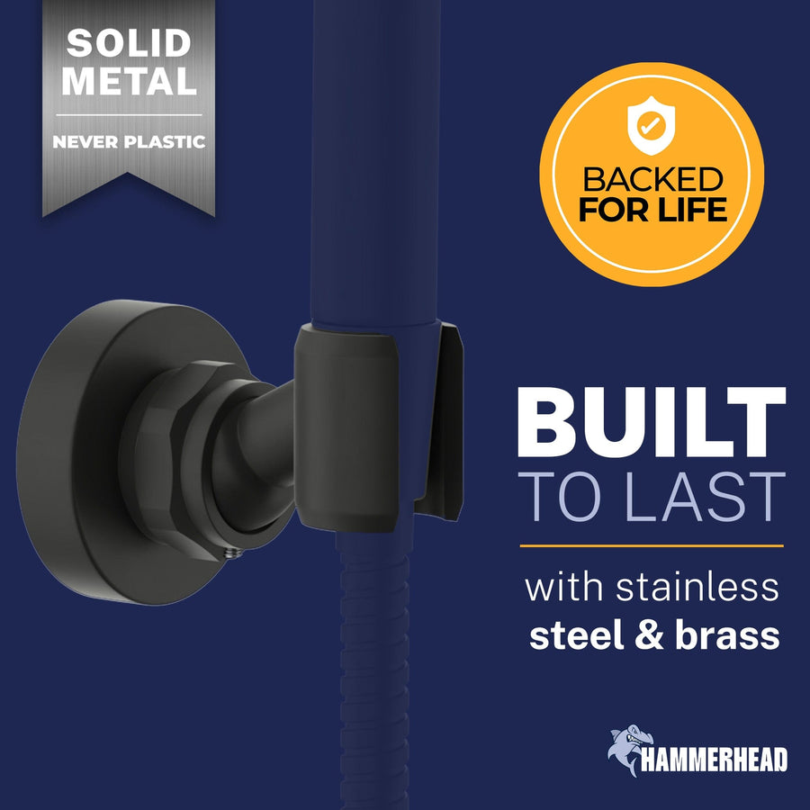 Built to Last Wall Mount Holder Matte Black  - The Shower Head Store