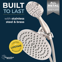 Built to Last 3-Spray Dual Shower Head Brushed Nickel / 2.5 - The Shower Head Store