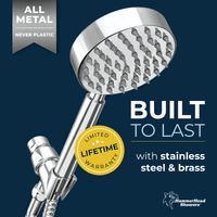 Built to Last All Metal Handheld Shower Head Set 1-Spray Chrome - The Shower Head Store Chrome / 1.75 GPM