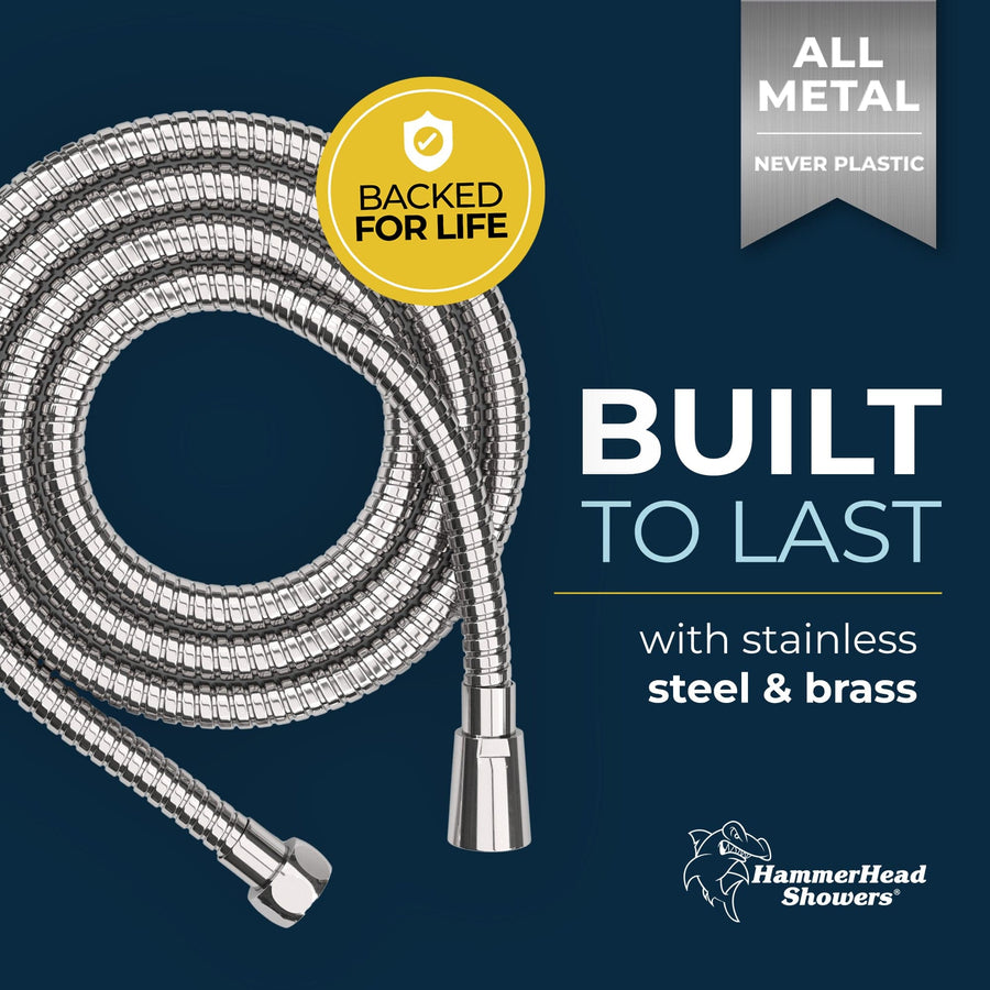 Built to Last Shower Hose Attachment for Shower Head 72 Inch Chrome - The Shower Head Store