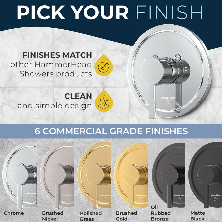 Built to Last with Stainless Steel and Brass cUPC Certified - All Metal 1-Handle Tub and Shower Valve with Trim Kit Chrome - The Shower Head Store