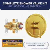 Exclusively Designed Single-Handle Shower Valve and Trim Kit Brushed Gold / 2.5 - The Shower Head Store