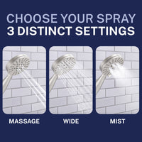 Features 3-Spray Handheld Shower Head Set with Valve and Trim Brushed Nickel / 2.5 - The Shower Head Store
