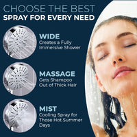 Choose the Best Spray Option 3 Spray Settings for Handheld Shower Head Massage Wide and Mist Spray 2.5 / Chrome - The Shower Head Store