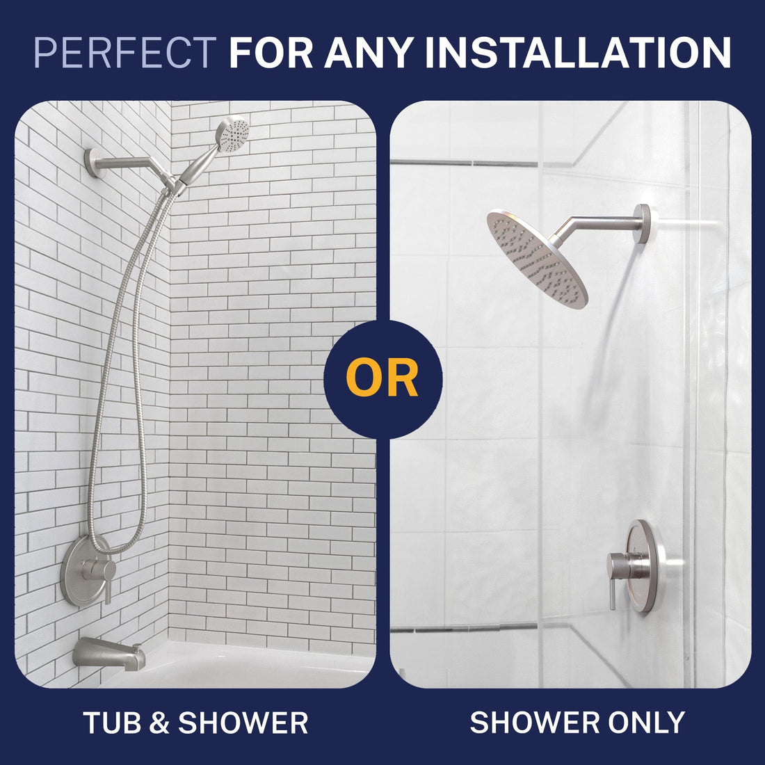 Compatibility Valve and Trim - All Metal 1-Handle Tub and Shower Valve with Trim Kit Brushed Nickel - The Shower Head Store