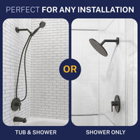 Compatibility Valve and Trim - All Metal 1-Handle Tub and Shower Valve with Trim Kit Matte Black - The Shower Head Store