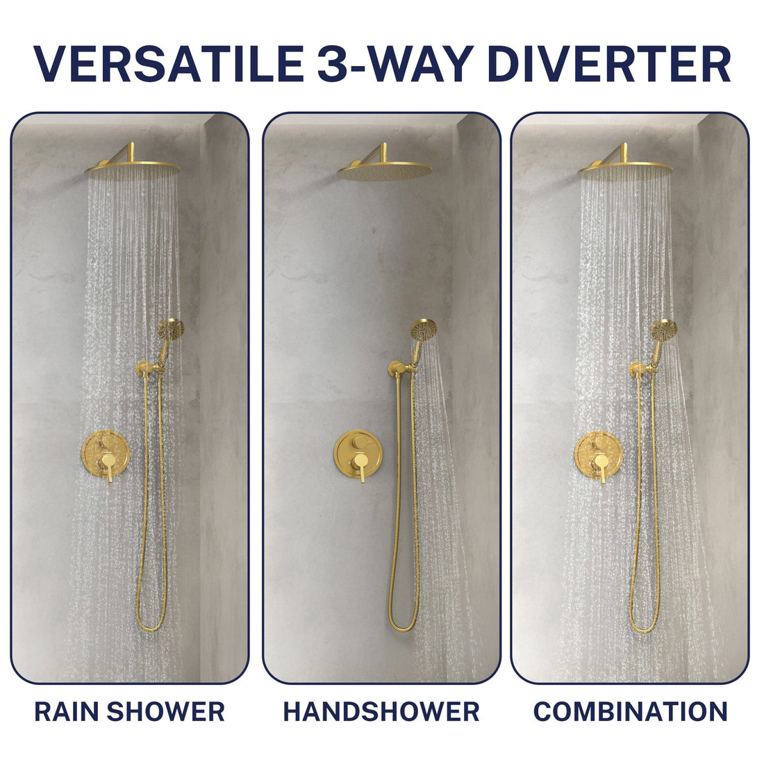 Compatibility 2-Handle Valve and Trim Brushed Gold  - The Shower Head Store