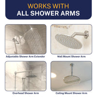 Compatibility 8 Inch Rain Shower Head HammerHead Gray / 2.5 GPM - The Shower Head Store