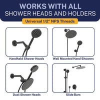 Compatibility 72-Inch Shower Hose Main Image Matte Black / 72 Inches - The Shower Head Store