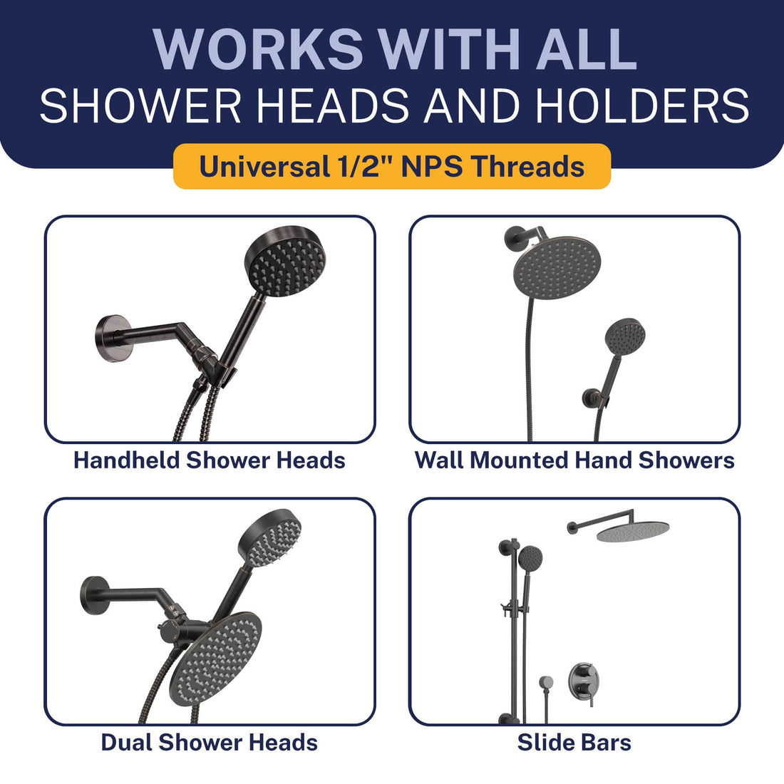 Compatibility 72-Inch Shower Hose Main Image Oil Rubbed Bronze / 72 Inches - The Shower Head Store