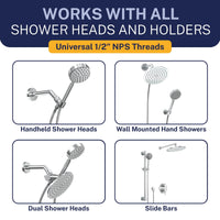Compatibility 72-Inch Shower Hose Main Image (Chrome) - The Shower Head Store