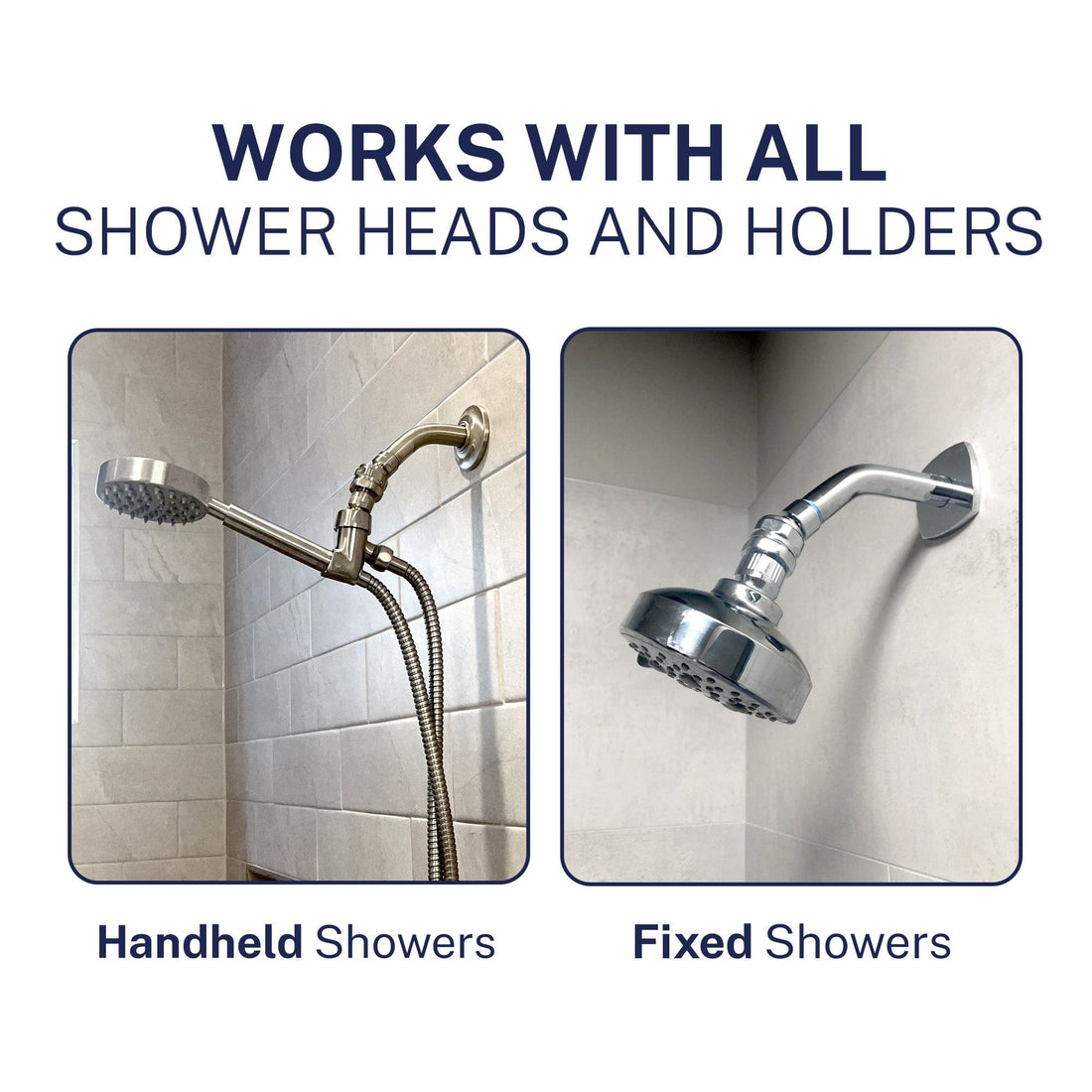 Works With All Shower Heads Swivel Adapter - 100% METAL Shower Head Swivel Adapter To Adjust Showerhead Angle, Chrome - The Shower Head Store