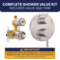 Complete Kit 2-Handle Valve and Trim Brushed Nickel  - The Shower Head Store