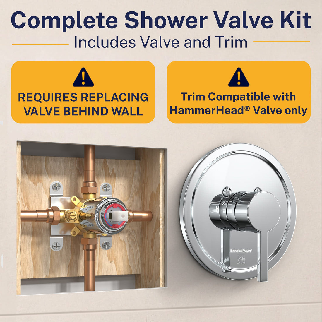 Complete Shower Valve and Trim 1-Handle Tub & Shower System with 3-Spray Handheld Shower Head Chrome / 2.5 GPM Chrome / 1.75 GPM - The Shower Head Store