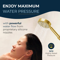 Max Pressure 1-Spray Dual Shower Head with Adjustable Arm and Shower Head Wall Mount Brushed Gold / 2.5 - The Shower Head Store
