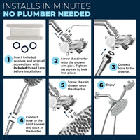Installation 1-Spray Dual Shower Head Chrome / 2.5 - The Shower Head Store