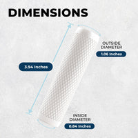 Dimensions Shark Skin Grip White / 2.5 - The Shower Head Store