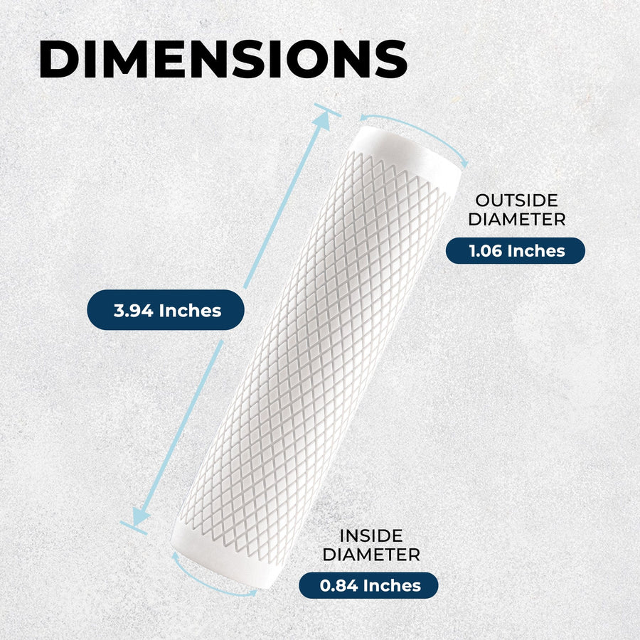 Dimensions Shark Skin Grip White / 2.5 - The Shower Head Store