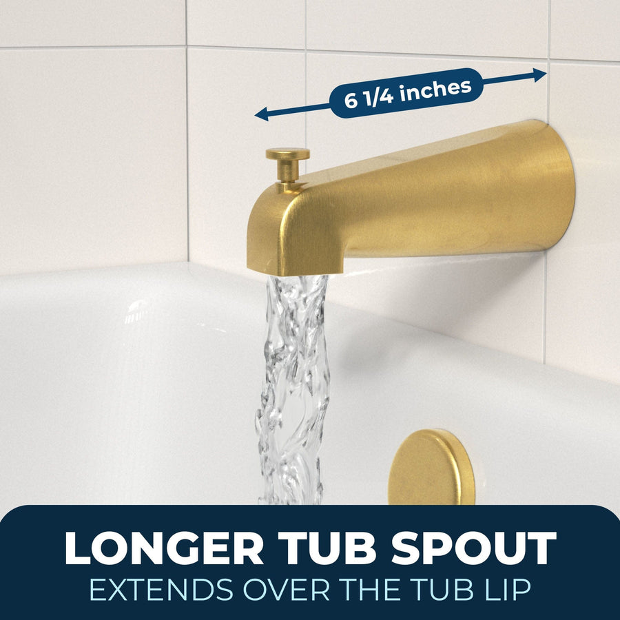 Dimensions_Tub_Spout Brushed Gold - The Shower Head Store