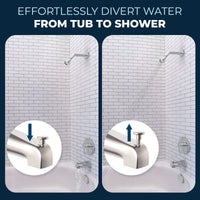 Divert Water 2 Inch High Pressure Shower Head Set with Tub Spout and Valve and Trim Brushed Nickel / 2.5 - The Shower Head Store