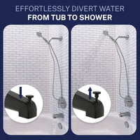 Divert Water Tub Spout 1-Handle Valve and Trim Shower System Matte Black / 2.5 GPM - The Shower Head Store