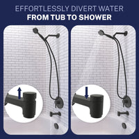 Divert Water Spring Loaded Tub Spout Matte Black - The Shower Head Store