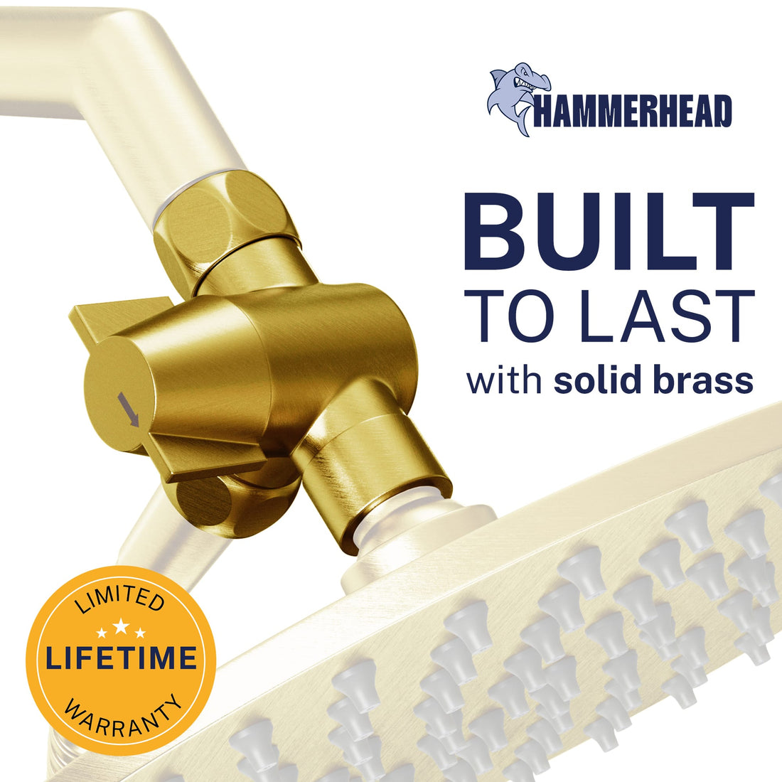 Built to Last Diverter with Holder Brushed Gold - The Shower Head Store