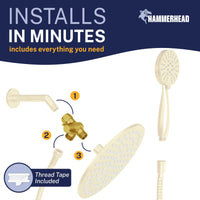 Installation Diverter with Holder Brushed Gold - The Shower Head Store