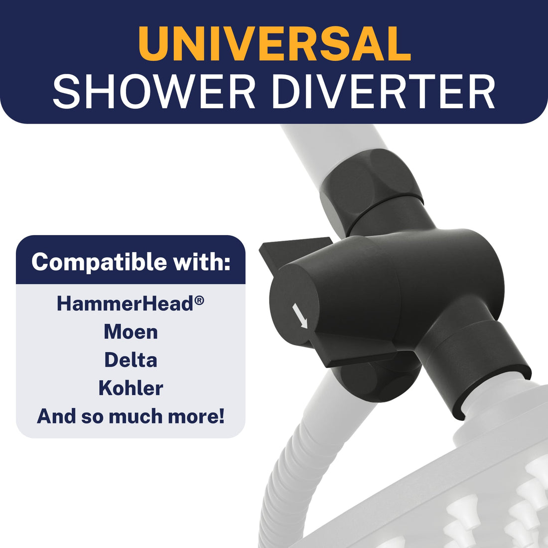 Compatibility Diverter Without Holder Matte Black - The Shower Head Store