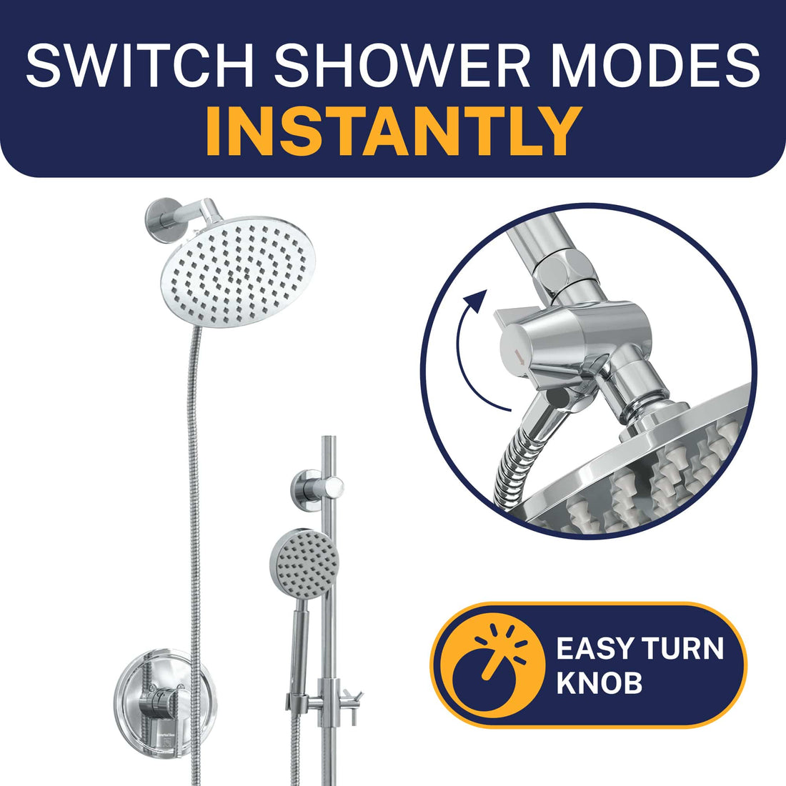 Divert Water Diverter Without Holder Chrome - The Shower Head Store
