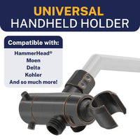 Compatibility HammerHead Showers Solid Brass 3-Way Diverter With Handheld Shower Holder Oil Rubbed Bronze - The Shower Head Store