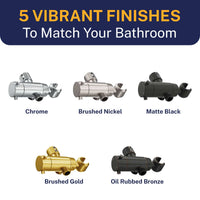Finishes HammerHead Showers Solid Brass 3-Way Diverter With Handheld Shower Holder Chrome - The Shower Head Store