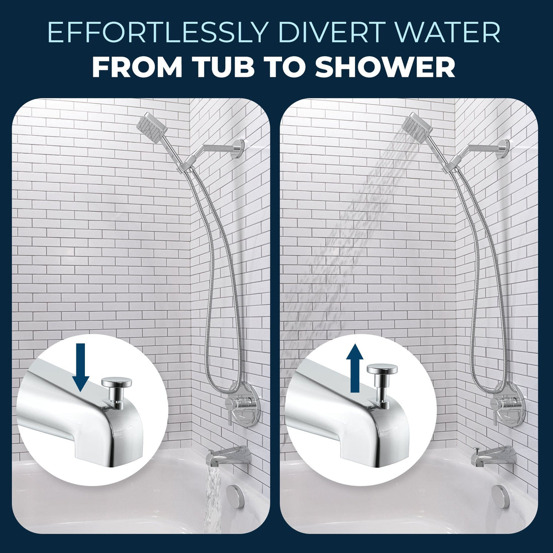 Diverter_Tub_Spout Chrome - The Shower Head Store