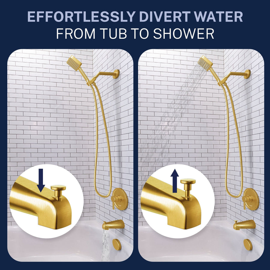 Diverter_Tub_Spout Brushed Gold - The Shower Head Store