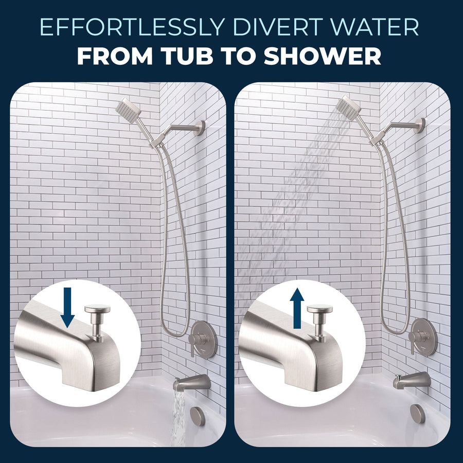 Diverter_Tub_Spout Brushed Nickel - The Shower Head Store