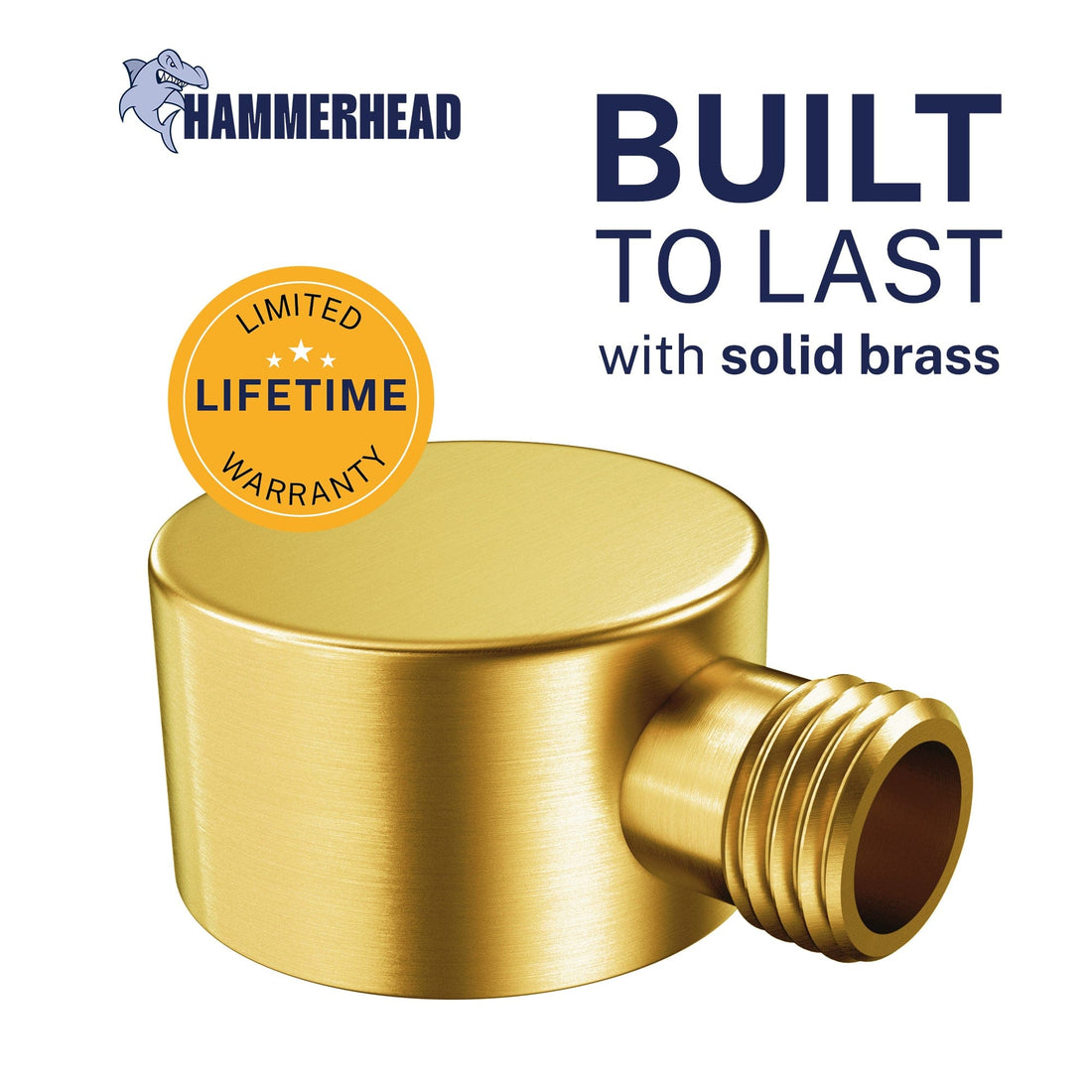 Built to Last Drop Ell Brushed Gold  - The Shower Head Store