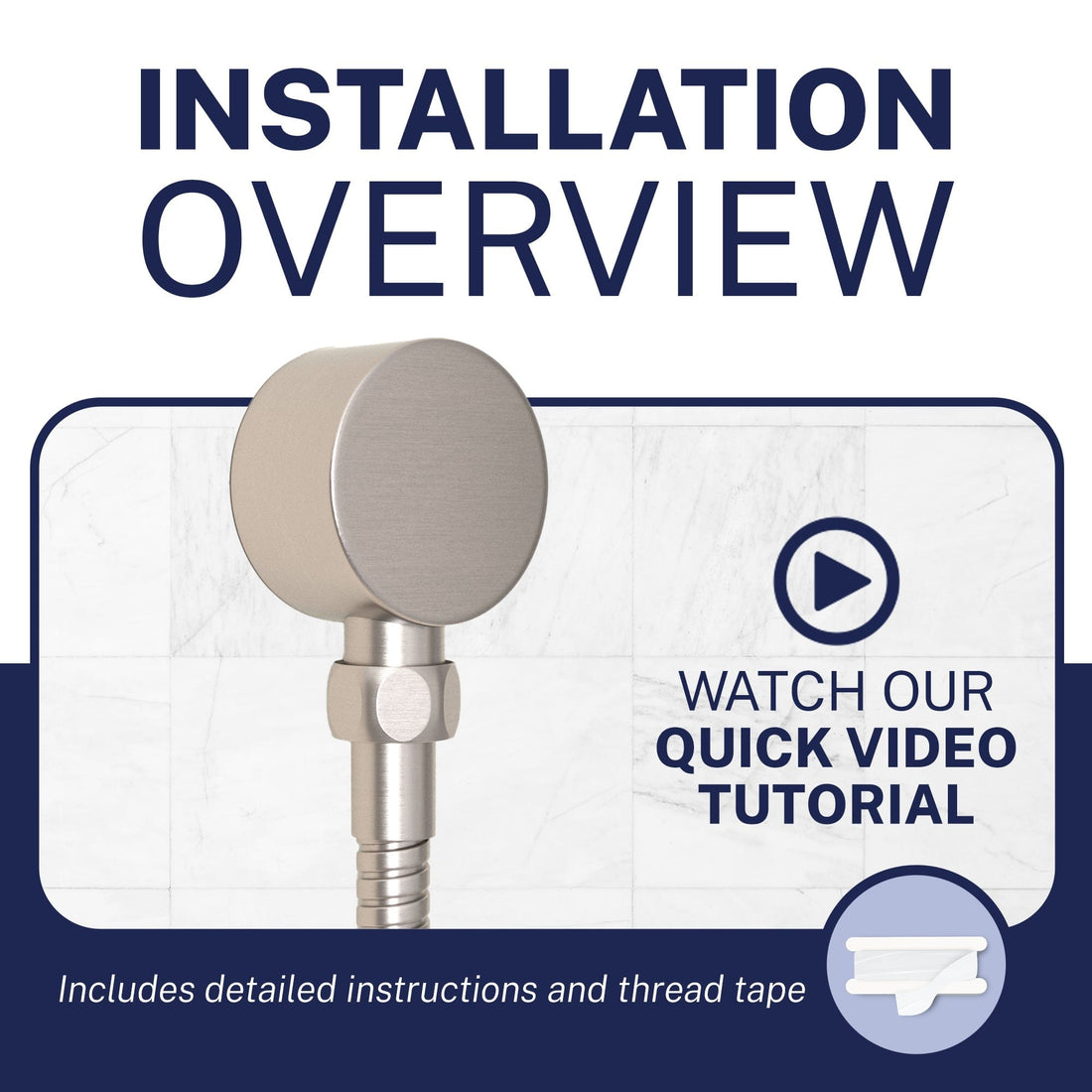 Installation Drop Ell Brushed Nickel  - The Shower Head Store