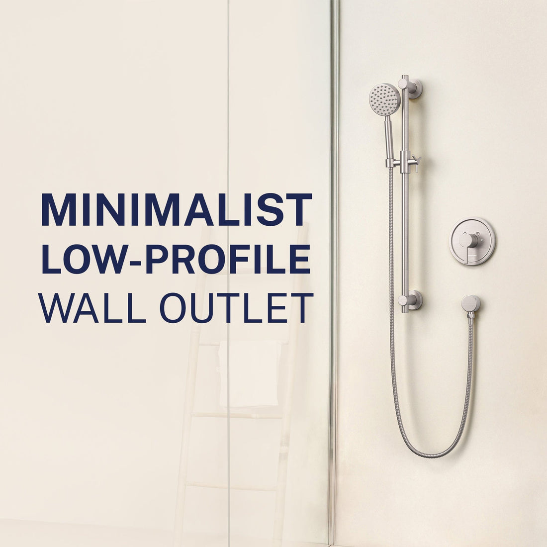 Minimalist Drop Ell Brushed Nickel  - The Shower Head Store