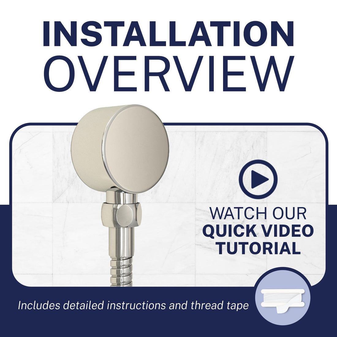 Installation Drop Ell Chrome - The Shower Head Store