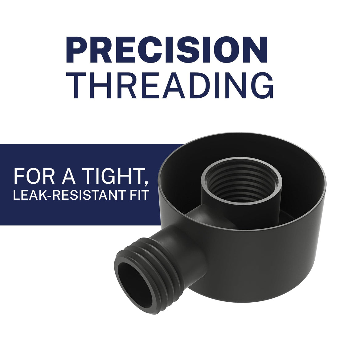 Leak Resistant Drop Ell Matte Black  - The Shower Head Store