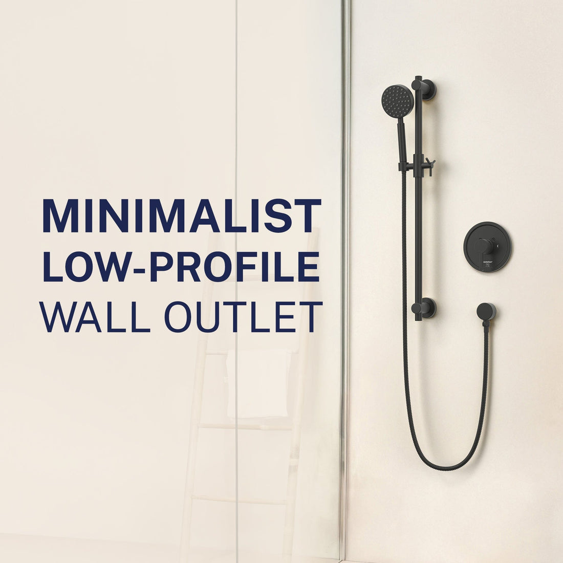 Minimalist Drop Ell Matte Black  - The Shower Head Store