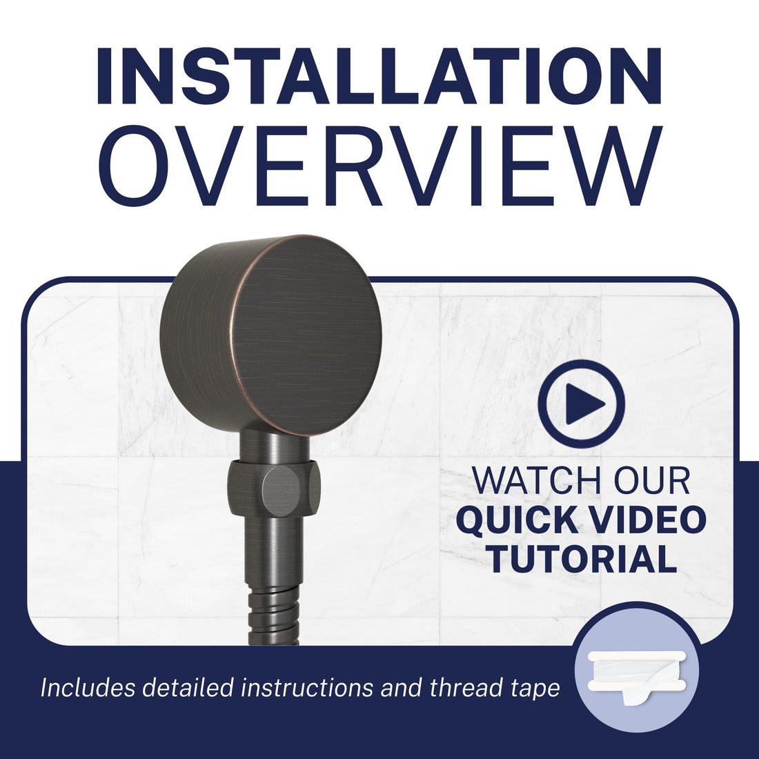 Installation Drop Ell Oil Rubbed Bronze  - The Shower Head Store