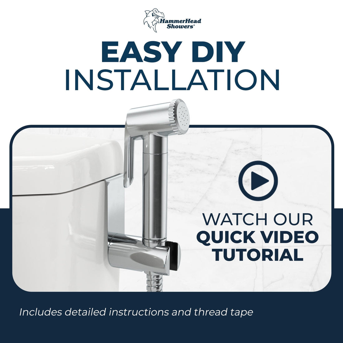 DIY Install Adjustable Pressure Bidet Chrome - The Shower Head Store