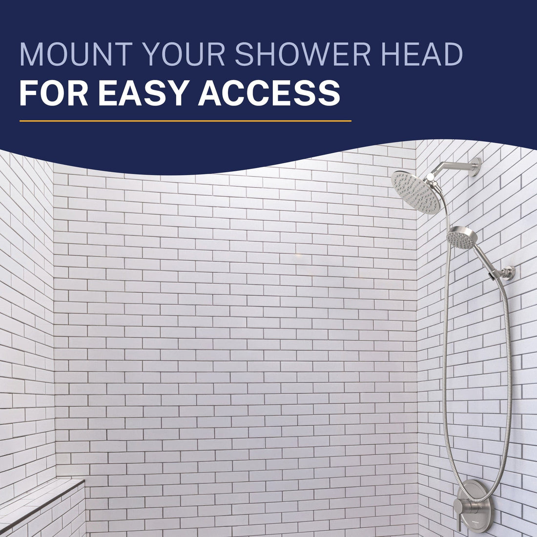 Easy Access Wall Mount Holder Brushed Nickel - The Shower Head Store