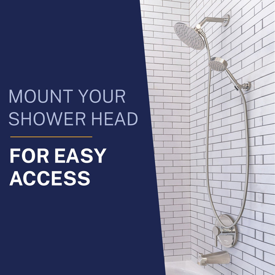 Easy Access Wall Mount Holder Brushed Nickel - The Shower Head Store