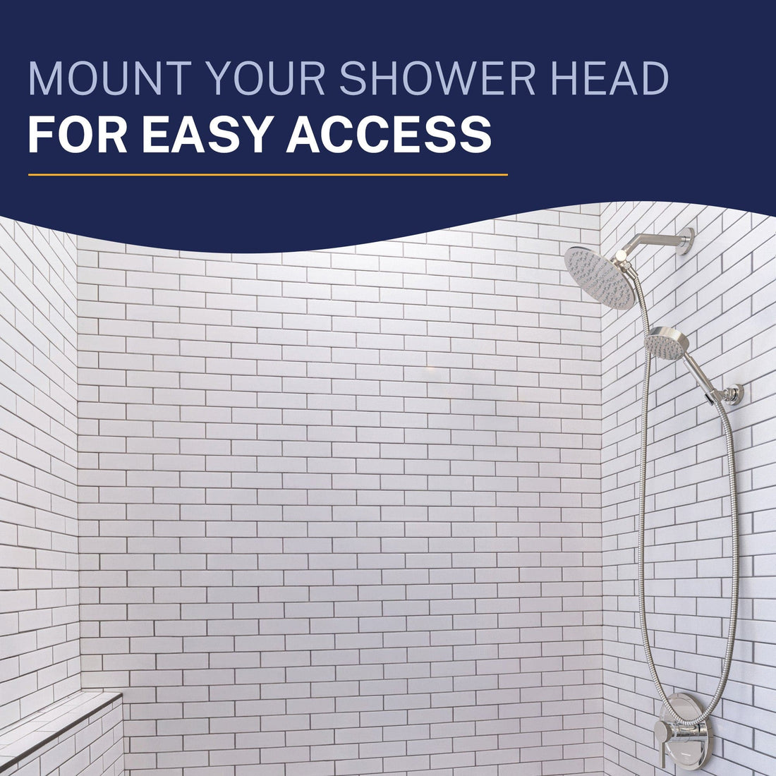 Easy Access Wall Mount Holder Chrome - The Shower Head Store