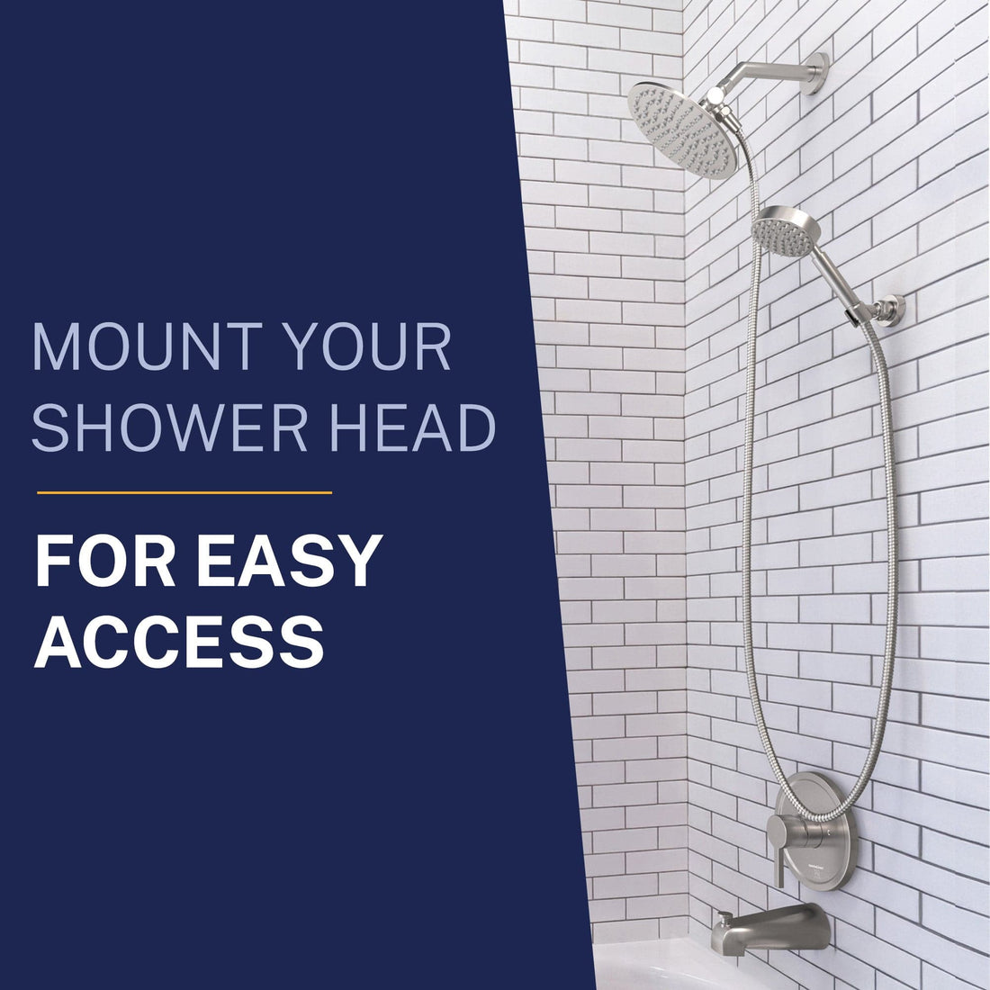 Easy Access Wall Mount Holder Chrome - The Shower Head Store
